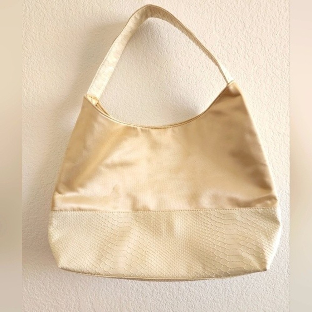 Cream n Champagne Faux Snake Skin Hogo Bag